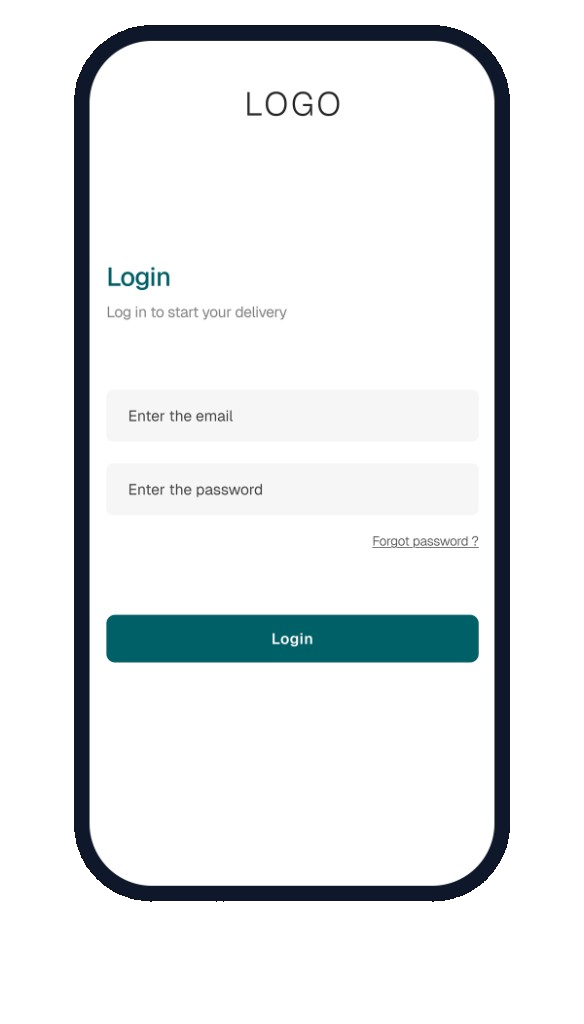Driver login screen